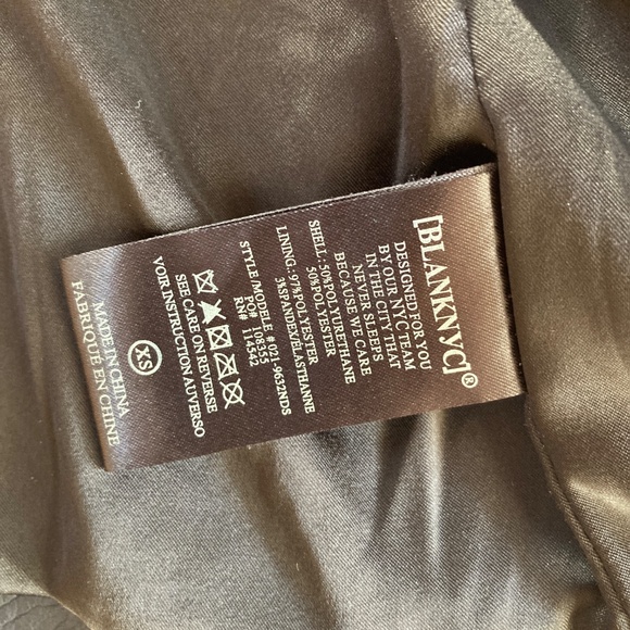 Blank NYC Vegan Leatherette Motorcycle Jacket In All Black Size XS NWT - Picture 12 of 12